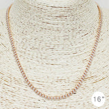 87875, 16" CUBIC ZIRCONIA STAINLESS STEEL NECKLACE