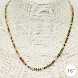 87875, 16" CUBIC ZIRCONIA STAINLESS STEEL NECKLACE