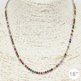 87875, 16" CUBIC ZIRCONIA STAINLESS STEEL NECKLACE