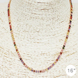 87875, 16" CUBIC ZIRCONIA STAINLESS STEEL NECKLACE