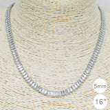 87876, BAGUETTE CUBIC ZIRCONIA STAINLESS STEEL NECKLACE