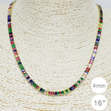 87877, BAGUETTE CUBIC ZIRCONIA STAINLESS STEEL NECKLACE