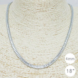 87877, BAGUETTE CUBIC ZIRCONIA STAINLESS STEEL NECKLACE