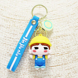 87892, BOY CARTOON KINDERGARTEN SILICONE KEYCHAIN