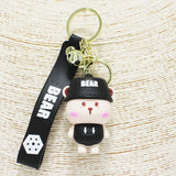 87892, TEDDY BEAR CARTOON SILICONE KEYCHAIN