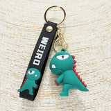 87892, DINOSAUR CARTOON SILICONE KEYCHAIN