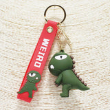 87892, DINOSAUR CARTOON SILICONE KEYCHAIN
