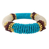 87900, SEED BEAD WITH SEMI PRECIOUS STONE STRETCH BRACELET
