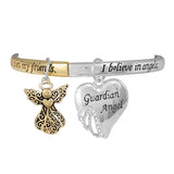 87904, "GUARDIAN ANGEL" HEART CHARM STRETCH BRACELET