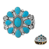 87905, WESTERN SEMI PRECIOUS STONE W/ LEOPARD PRINT STRETCH BRACELET