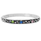 87922, ROUND BUBBLE RHINESTONE ACCENT STRETCH BRACELET