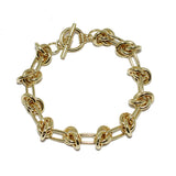 87924, KNOT CHAIN LINK METAL TOGGLE BRACELET
