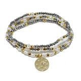 87992, STARDUST CHARM MULTI LAYERED BEAD STRETCH BRACELET