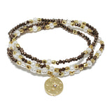 87992, STARDUST CHARM MULTI LAYERED BEAD STRETCH BRACELET