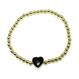 88000, EPOXY HEART STAINLESS STEEL BEAD STRETCH BRACELET