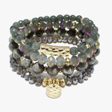 88015, MULTI LAYERED BEAD STRETCH BRACELET