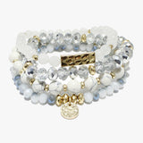 88015, MULTI LAYERED BEAD STRETCH BRACELET