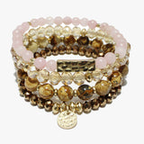 88015, MULTI LAYERED BEAD STRETCH BRACELET