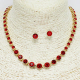 88032, ROUND ACCENT RHINESTONE NECKLACE