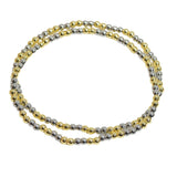 88047, 3MM STAINLESS STEEL BALL BEAD STRETCH BRACELET SET