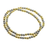 88048, 4MM STAINLESS STEEL BALL BEAD STRETCH BRACELET SET