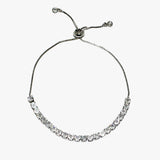 88049, CUBIC ZIRCONIA STAINLESS STEEL ADJUSTABLE BRACELET