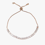 88049, CUBIC ZIRCONIA STAINLESS STEEL ADJUSTABLE BRACELET