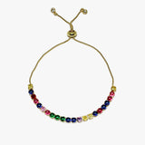 88049, CUBIC ZIRCONIA STAINLESS STEEL ADJUSTABLE BRACELET