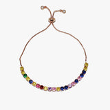 88049, CUBIC ZIRCONIA STAINLESS STEEL ADJUSTABLE BRACELET