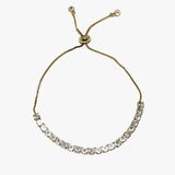 88049, CUBIC ZIRCONIA STAINLESS STEEL ADJUSTABLE BRACELET