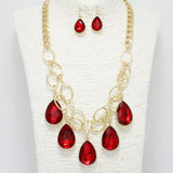 88074, TEARDROP ACCENT WITH CHAIN NECKLACE