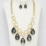 88074, TEARDROP ACCENT WITH CHAIN NECKLACE