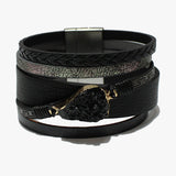 88100, DRUZY ACCENT FAUX LEATHER MAGNETIC CLOSURE BRACELET