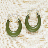 88115, ACRYLIC OVAL SHAPE EARRING