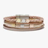 88233, GEOMETRIC ACCENT FAUX LEATHER MAGNETIC CLOSURE BRACELET