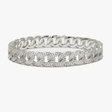 88238, PAVE CUBIC ZIRCONIA CHAIN STAINLESS STEEL BRACELET