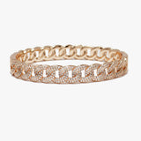 88238, PAVE CUBIC ZIRCONIA CHAIN STAINLESS STEEL BRACELET