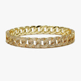 88238, PAVE CUBIC ZIRCONIA CHAIN STAINLESS STEEL BRACELET