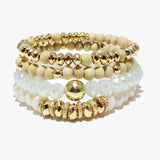 88288, MULTI LAYERED WOOD BEAD STRETCH BRACELET