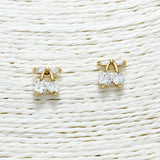 88299, CHERRY DAINTY CUBIC ZIRCONIA STUD EARRING