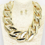 88312, ACRYLIC METAL LOOK CHAIN NECKLACE