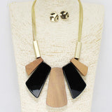 88313, GEOMETRIC WOODEN NECKLACE