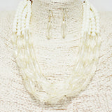 88379, MIX BEAD MULTI LAYERED NECKLACE