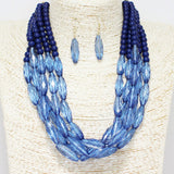 88379, MIX BEAD MULTI LAYERED NECKLACE