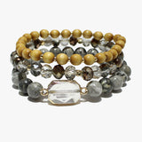 88408, MIXED BEAD MULTI LAYERED STRETCH BRACELET
