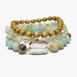 88408, MIXED BEAD MULTI LAYERED STRETCH BRACELET