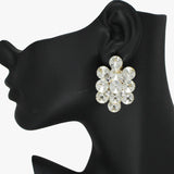 88431, ROUND ACCENT RHINESTONE CLIP ON EARRING