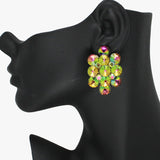 88431, ROUND ACCENT RHINESTONE CLIP ON EARRING