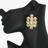88431, ROUND ACCENT RHINESTONE CLIP ON EARRING