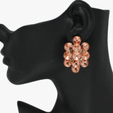 88431, ROUND ACCENT RHINESTONE CLIP ON EARRING